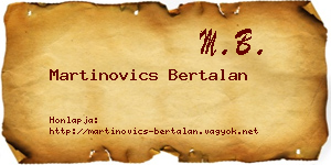 Martinovics Bertalan névjegykártya